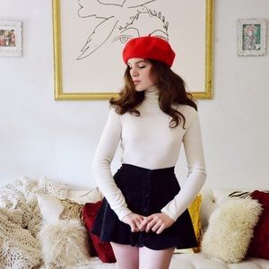 Cream Colored Ralph Lauren Ribbed Turtleneck